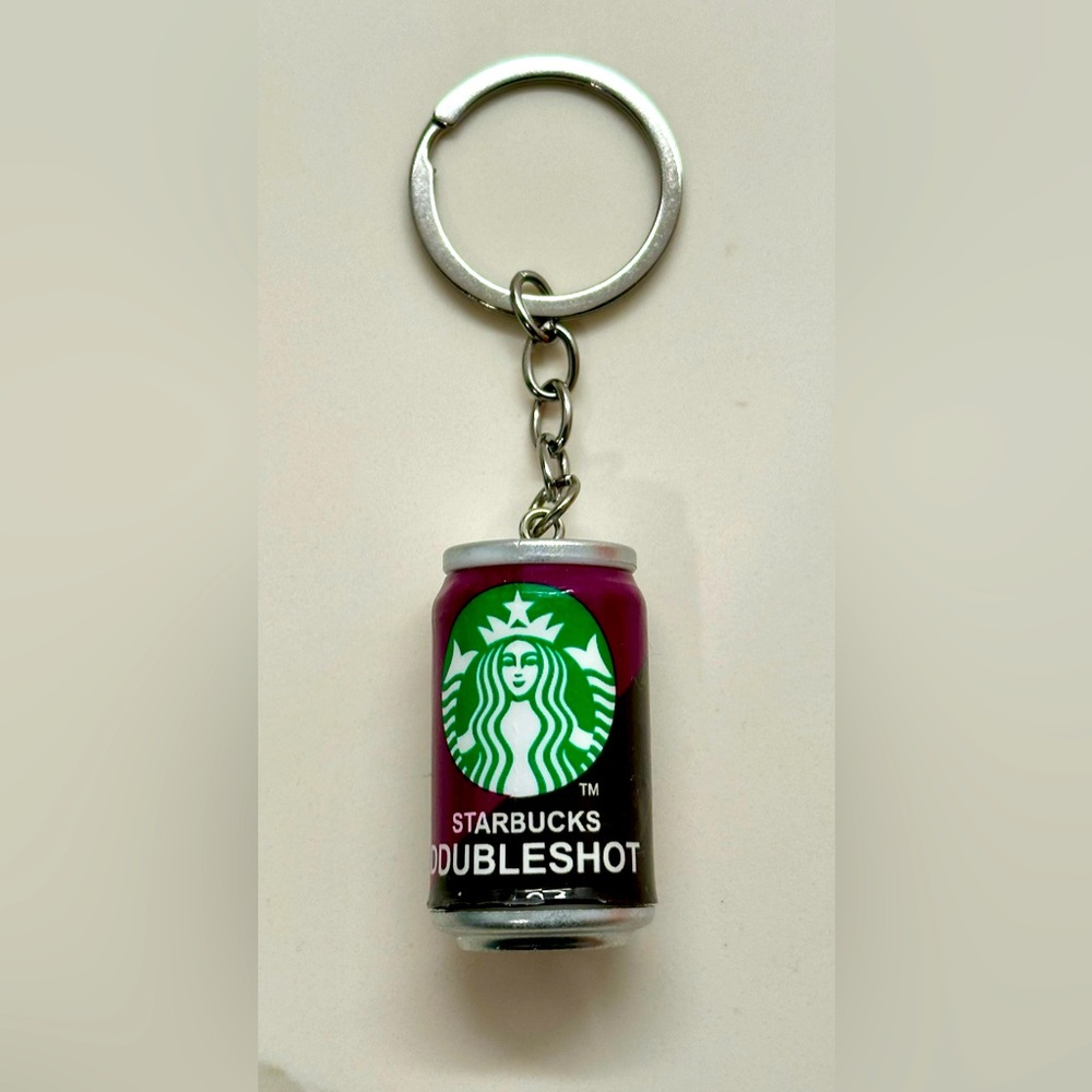 Starbucks Doubleshot Keychain - Purple and Silver - Picture 1 of 7
